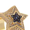 Moda Hip Hop Mens Jóias Anéis Fivepoint Star Bling Rings Iced Out Zircon Hiphop Gold Silver Ring8874115