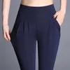 Mulheres Plus Size 6XL Harem Pant Senhora Comprimento Completo Leggings Sexy Cintura Alta Primavera Outono Calças Vermelhas Verde Preto Caqui Caqui 211204