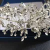 SLBRIDAL Fait à la main 3 couleurs Crystal S Bridal Tiara Bandeau de mariage Couronne Accessoires de cheveux Demoiselles d'honneur Femmes Bijoux 210707