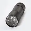 ALUMINIUM 9LED FILTLIGHT UV Ultra Violet Mini Portable ficklampa Torch Light Lamp Silver UF357