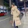 Oversized Coats Gruba kurtka zimowa Kobiety Z Kapturem Fur Collar Down Bawełniany Płaszcz Długa Kurtka Parkas Mujer Maxi Coats 210930