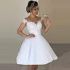 Deux En Un Plus La Taille Une Ligne Robes De Mariée Jupe Amovible Dentelle Cap Manches Perlé Train Détachable Robes De Mariée Robe De Mariée Vestidos