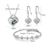 5 Style 925 Bijoux en argent sterling Ensembles de boucles de cube carré zircon