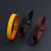 Pulseira simples pulseira de pulseira de couro puxador de pulseira de punho de punho de moda masculina judeu judeu preto marrom e arenoso