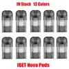 Original Iget Nova Pod Cartridge Bomb 2ml E-Cigarette Pods Ersättbar Fördilled Vape Stick Pen 13 Alternativ för 500 Puffar Engångs disponibel kit Autentisk