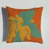 Ny 4545 cm orange serie kudde täcker hästar blommor tryck kudde fodral för hemstol soffa dekoration kuddar6863484