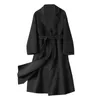 Misto lana da donna 2022 Cappotto invernale in cashmere double face di fascia alta medio e lungo ispessito nero Hepburn Bery22