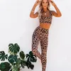 Sport Femmes Morceaux de remorquage Set Gym Port Print Print Bra Leggings Suit Fitness Femme Tracksuit Entraînement SportSwear1