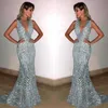 Casual Dresses Sexy Open Back Sequined Maxi Dress Floor Length Sleeveless Strapless Deep V Neck Mermaid Party Champagne Gold Silver