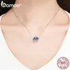 BAMOER New Collection 925 Sterling Silver Retro Car Blue Enamel Beads Charm fit Charm Bracelet Necklace Jewelry Making SCC957 Q0531