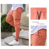 Mens Outdoor Cargo Långbyxor Fashion Trend Drawstring Fitness Running Sweatpants Sommar Man Plus Storlek Casual Skinny Byxor