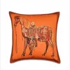 Coussin/oreiller décoratif velours tissu français luxe Orange Style cheval maison canapé housse de coussin taie d'oreiller sans noyau salon chambre
