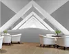Carta da parati murali per soggiorno Costruire Extension Space Wallpapers 3D Stereo Sfondo sfondo