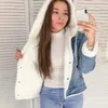 Fur jeans jacket women hooded short autumn winter denim women jacket coat plus size casual warm female coat outwear DR2335 201019