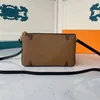 Dubbel blixtlåsficka Clutch Kedjeväska Jättestort blomstertryck Canvas 2 Kombinerad dragkedja Pochette Avtagbar rem Mångsidiga bäralternativ Kvinnor Crossbody