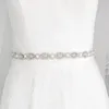 Ceintures de mariage TRiXY S435 Ceinture perlée de mode Cristal clair pour robe formelle Perle Ceintures de strass de mariée Silver247N