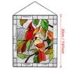 Decorative Objects & Figurines Stained Glass Window Panel Hangings Bird Pattern Acrylic Pendant With Chain Handcrafted Wall Home Decor