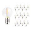 25 pcs G40 1W LED String Luzes Substituição Bulbo E12 220V Quente Branco 2700K Vidro LED Lâmpadas 360 Ângulo de Feixe de Grad Não-Dimmable 211104