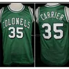 Nikivip Darel Carrier # 35 Kentucky maillot vert Colonels Retro Basketball Jersey Mens Cousu Personnalisé Numéro Nom Maillots