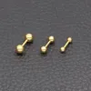 16g Gold Color Czarny Ze Stali Nierdzewnej Labret Pierścień Ucha Język Do Paznokci Sutek Bar Rings Barbell Kolczyk Body Piercing