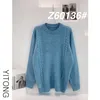 Moda męskie Swetry BLI2022 Brand New Haft List Drukowanie Wełny Okrągły Neck Dzianiny Sweter Mężczyzna Topy Kobiety Knitting Blue Brown