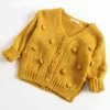 Весна осень детские девушки вязание кардиганы пальто дети свитер хлопок свитера одиночные мода бренд одежда 211201