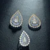 Earrings & Necklace Be 8 2 Tones Copper Cubic Zirconia Wedding Jewelry Set, Dubai Bridal 4pcs Bracelet Earring Ring Set Bijoux Femme S305