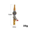 Metal Smoking Pipes Portable Detachable Cigarette Holder Filter Water Pipe with decoration to