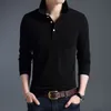 Top Grade Mode Männer Polo-Shirt Einfarbig Slim Fit Polo Männer Langarm Mercerisierte Baumwolle Casual Polos Shirt Herren m-4XL 210308