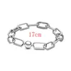 Bracciale a maglie sottili Charm Me da donna in argento sterling 925 di alta qualità, adatto per i gioielli originali con bracciale fai da te