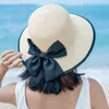Широкие Breim Hats Женский ручной работы вязание крючком большой складной соломинка для женщин летом солнца шляпа модный пляж женская jx41
