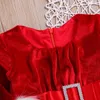 Gril Christmas Dress Kid Newborn Baby Girls Red Dress Princess Velvet Plush Party Xmas Dress For Girls New Year Girls Dresses 210317