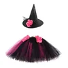 Skirts Big Swing Skirt Baby Girl Mid-length Tutu With Pointed Black Witch Hat Halloween Cosplay Set Costume Party Props