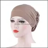 Beanie / SKL Caps hattar hattar, halsdukar Handskar Fashion Aessories Solid Färg Underscarf Easy Cap Jersey Inner Hijab För Kvinnor Elastiskt Soft Head