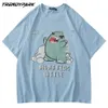 T-shirt masculino bonito dos desenhos animados verão manga curta impressa hip hop de algodão enorme casual harajuku streetwear top tshirts roupas 210601