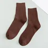 Men's Socks Autumn Winter Pure Color Mens Cotton Warm Black And White Happy Male Gifts For Men EUR 39-44 387Men's