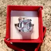 럭셔리 링 Asscher 12mm AAAAA CZ SONA 스톤 925 스털링 실버 약혼 결혼식 밴드 링 여성용 보석