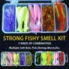 Artificial Soft Fishing Lure Shad Silicone Worm Bait Set Easy Shiner Kit Stark Flshy Lukt Yu018 220110