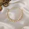Bangle Origin Summer Unique Design Double-Layer Natural Freshwater Pearl Bangles voor Dames Trendy Gold Color Metallic Charm