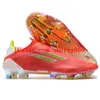 Mens höga toppar fotbollskor x Speedflow + FG Cleats SpeedFlow.1 IC TF Firm Ground Trainers Red Blue Football Boots