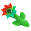 4.6"sunflower smoking pipe silicone Unbreakable hand Pipes glass bowl tobacco Oil Rigs festival gift Portable hookahs