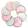 Neufsposables vaisselles de 7 pouces Plaques de papier pour fête de thé, mariage de mariée, jardin, douche de bébé - floral EWB8004