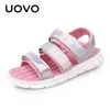 Uovo Summer Kids Sandales Garçons et filles Diapositives Enfants Summer Beach Sandales Nouvelle arrivée Petits enfants Chaussures Eur Taille # 25-37 210306