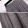 Surmiitro gebreide geplooide mini -rokken vrouwen herfst winter casual dames elastische hoge taille Koreaan een lijnrok vrouw 210315