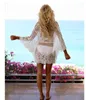 Moda de banho feminina 2021 verão malha rendada blusa de praia biquíni exterior saia festiva feminina