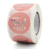 1.5inch 500pcs Roll Thank You Adhesive Stickers Label Wedding Business Gift Baking Envelope Party Decor