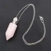 Essential Oil Diffuser Aromatherapy Stone Pendant Necklace Unisex,Healing Crystal Point Gemstone Necklaces for Women and Men