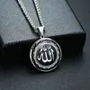 Chaînes Musulman Islam Métal Religieux Rond Charme Pendentif Collier Bijoux Cadeau