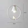 Hanglampen Noordelijke vogellamp Moderne ijzeren kunstringlichten voor kinderkamers Hangende bed LED E27 Home Decor Licht bevestigd