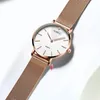 Orologi da polso Orologi da polso da donna al quarzo ultra sottili di moda Orologi da donna impermeabili in maglia d'acciaio minimalista da donna in oro rosa